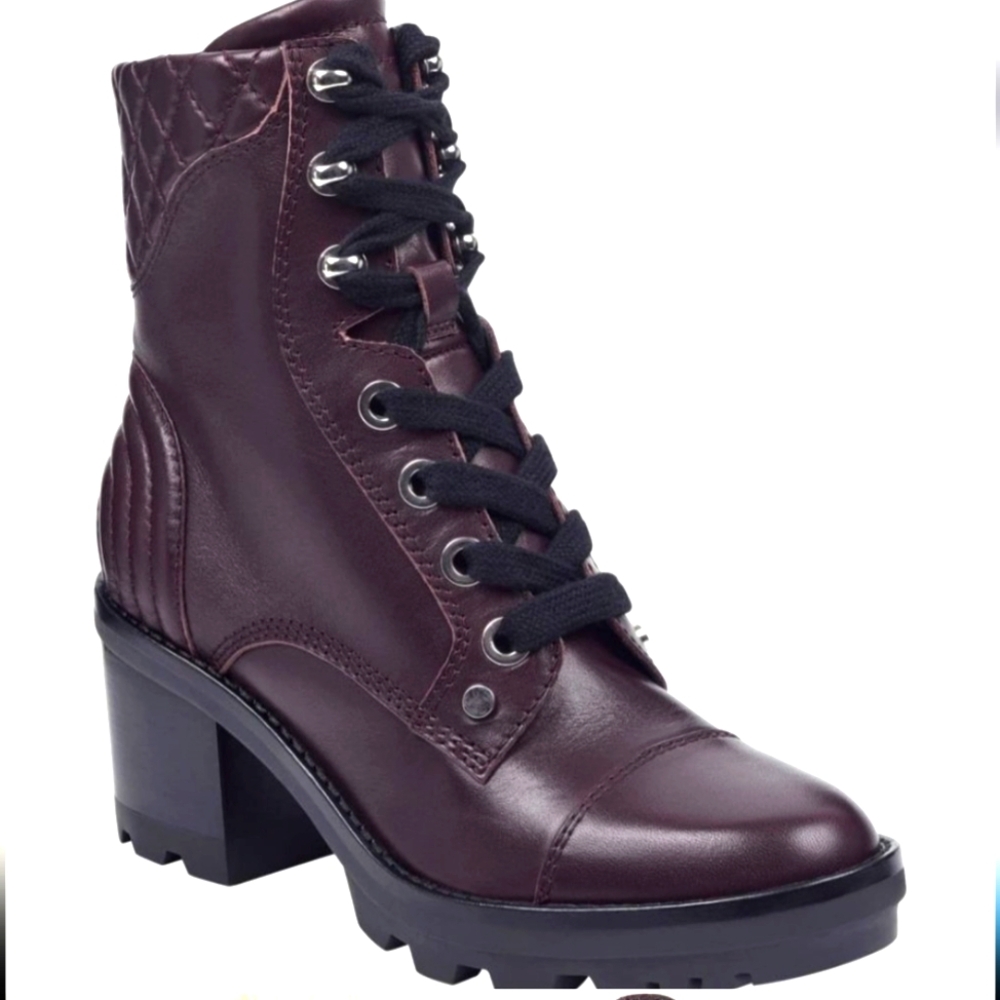 NWOT Burgundy Platform Boots sz 7